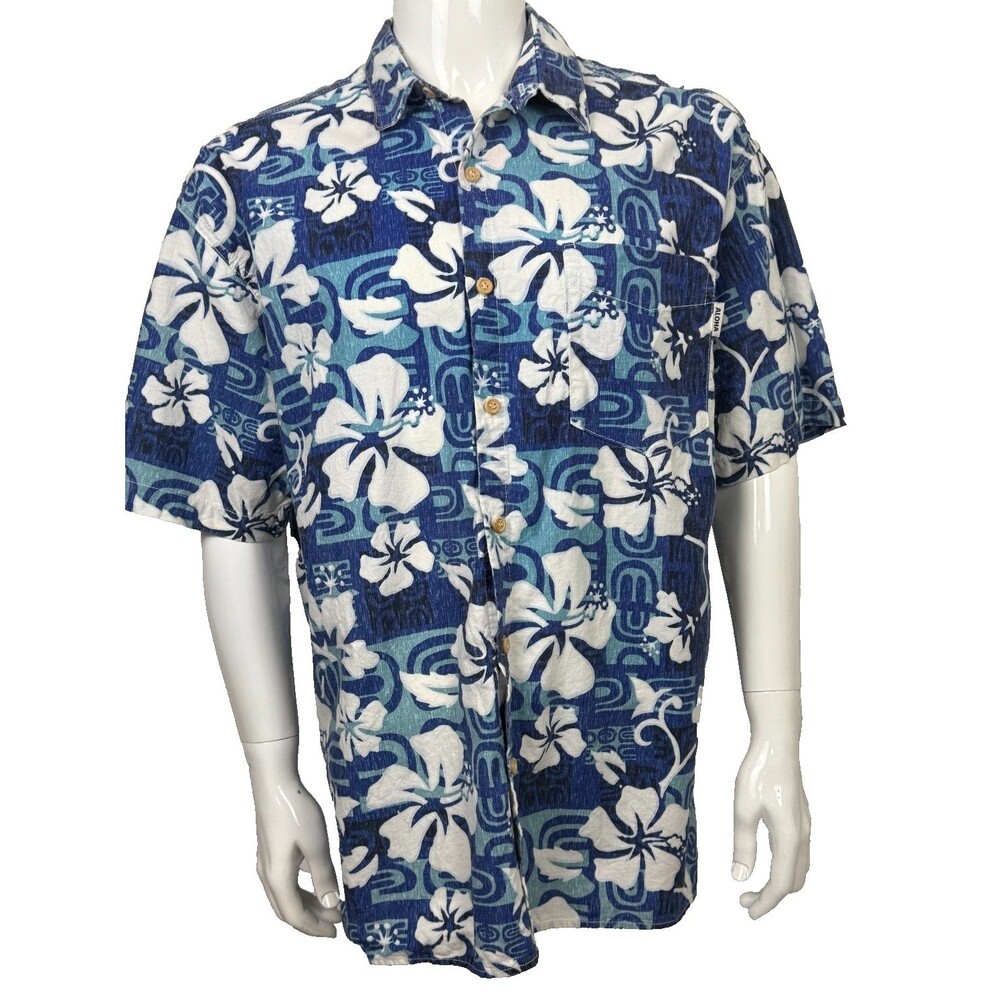 Vintage Hawaiian Shirt Honolua‎ Surf Co L Floral Y2K Aloha Wear Hawaii USA Made